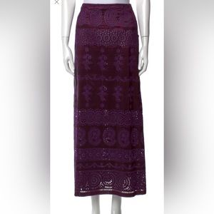 Christian LaCroix purple taffeta eyelet skirt